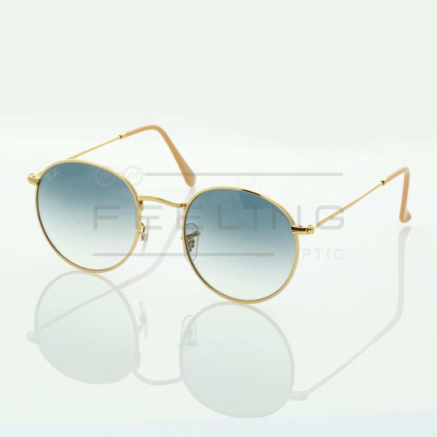 RAYBAN Round RB-3447 - Bleu & Gold