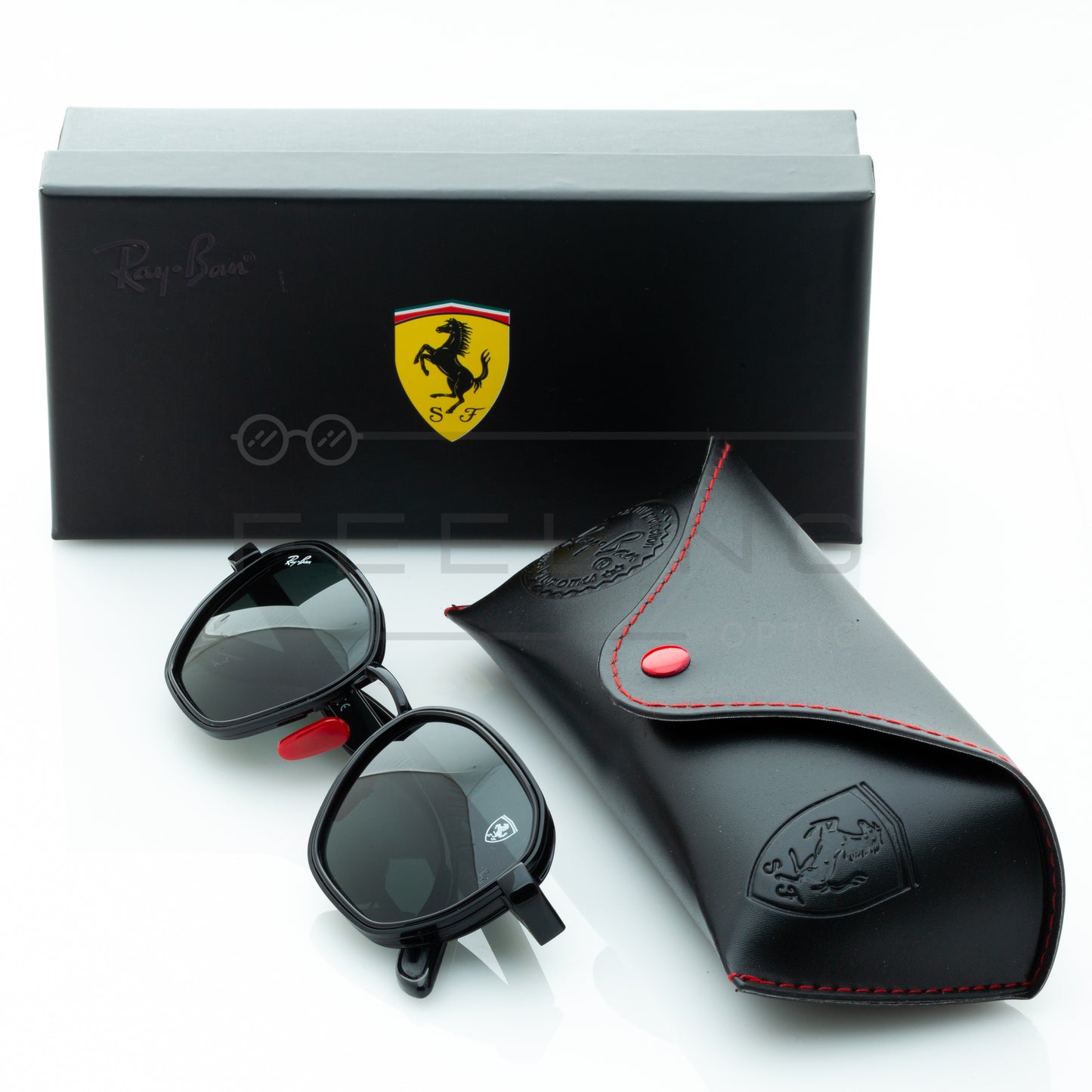RAYBAN FERRARI RB-3674M - Noir & Rouge