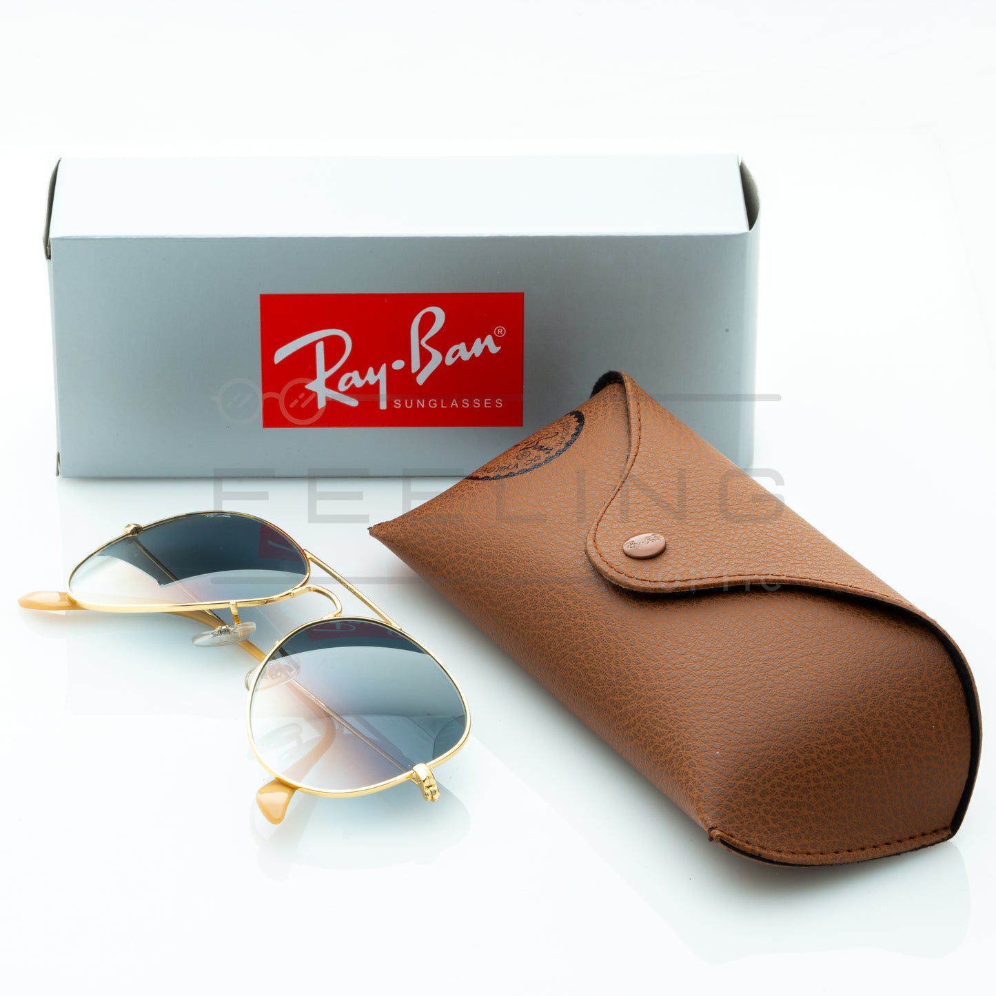 RAYBAN AVIATOR RB-3025 - Bleu & Gold