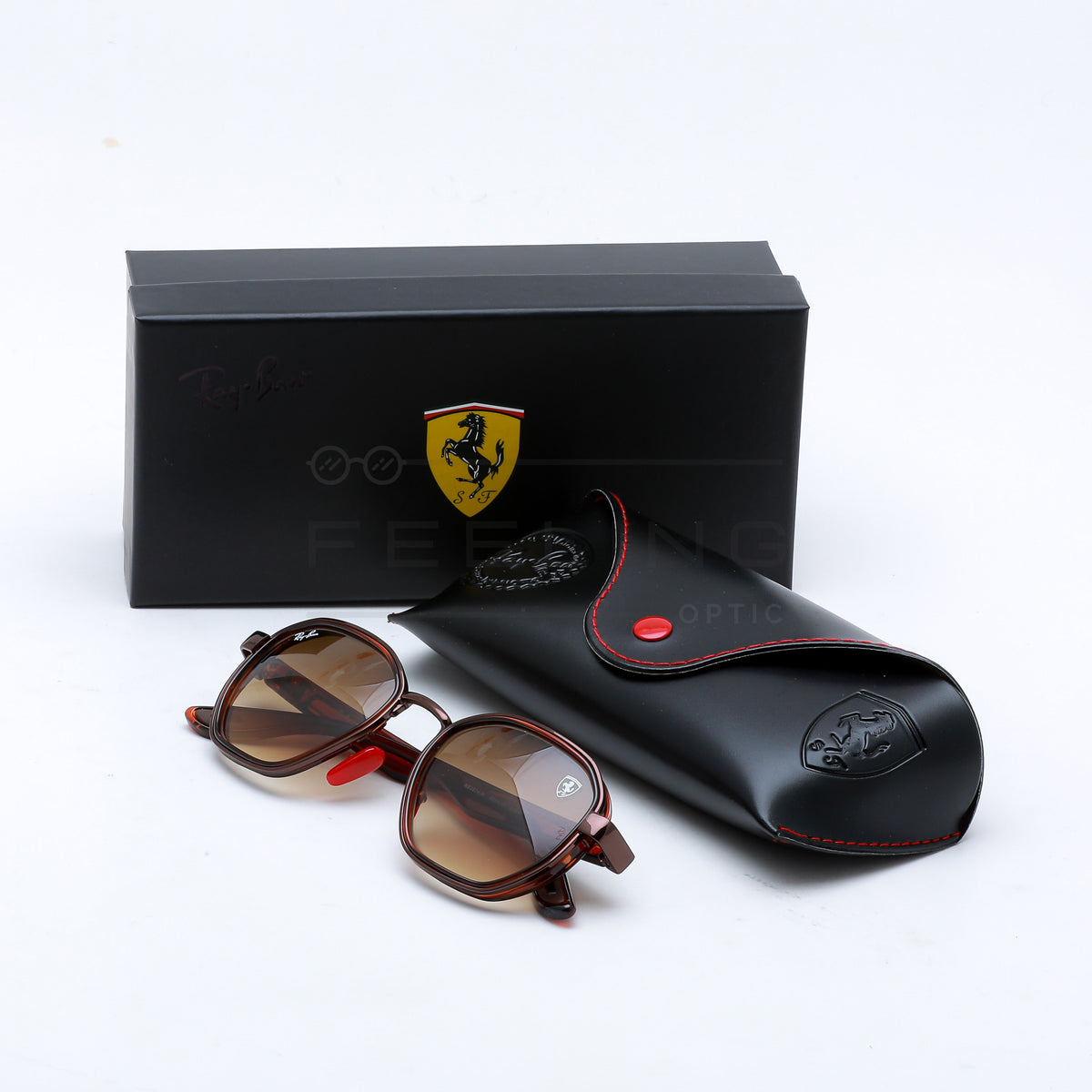 RAYBAN FERRARI RB-3674M - Marron & Rouge