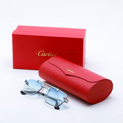 CARTIER CT01585O - Bleu Dégradé & Silver