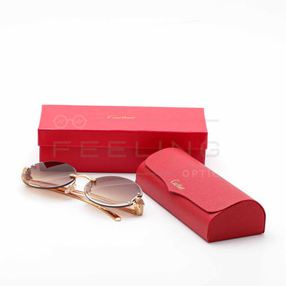 CARTIER CT0649S - Marron & Gold